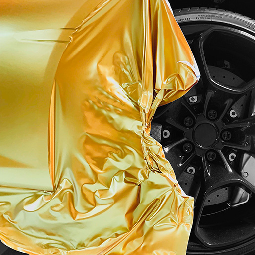Chrome gold vinyl wrap car - Color shift wrap